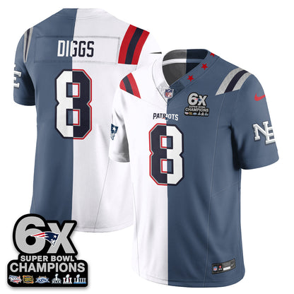 NE 6-Time Champions Patch Vapor Limited Split Jersey - All Stitched