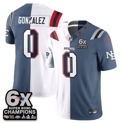 NE 6-Time Champions Patch Vapor Limited Split Jersey - All Stitched