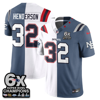 NE 6-Time Champions Patch Vapor Limited Split Jersey - All Stitched