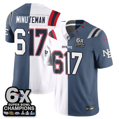 NE 6-Time Champions Patch Vapor Limited Split Jersey - All Stitched