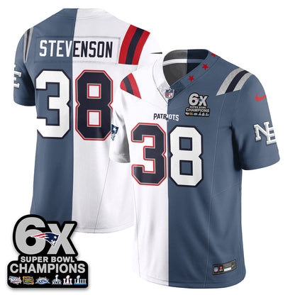 NE 6-Time Champions Patch Vapor Limited Split Jersey - All Stitched