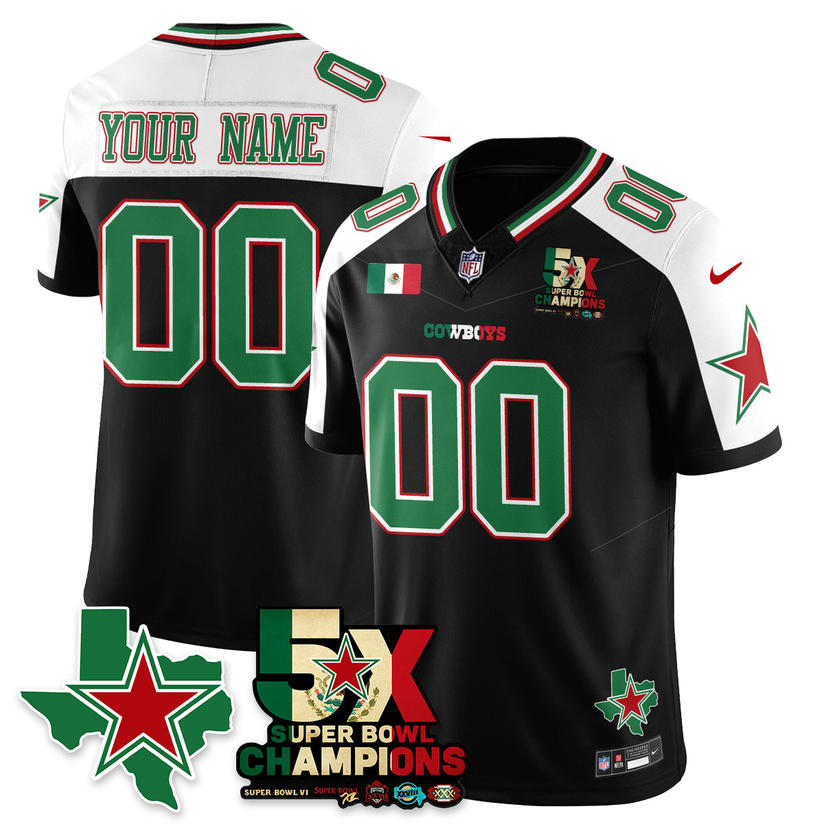 DAL Mexico Vapor Limited Custom Jersey - All Stitched