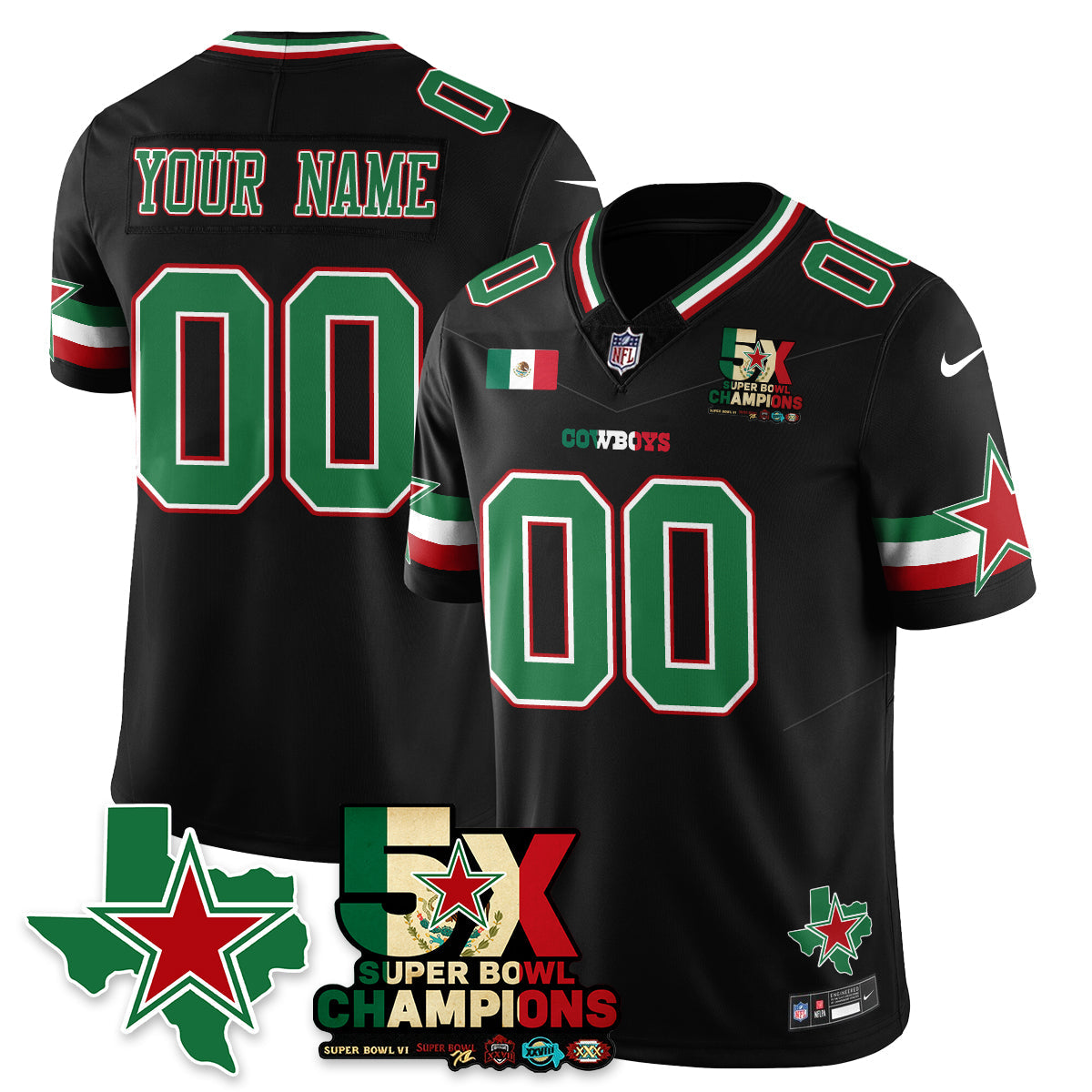 DAL Mexico Vapor Limited Jersey - All Stitched