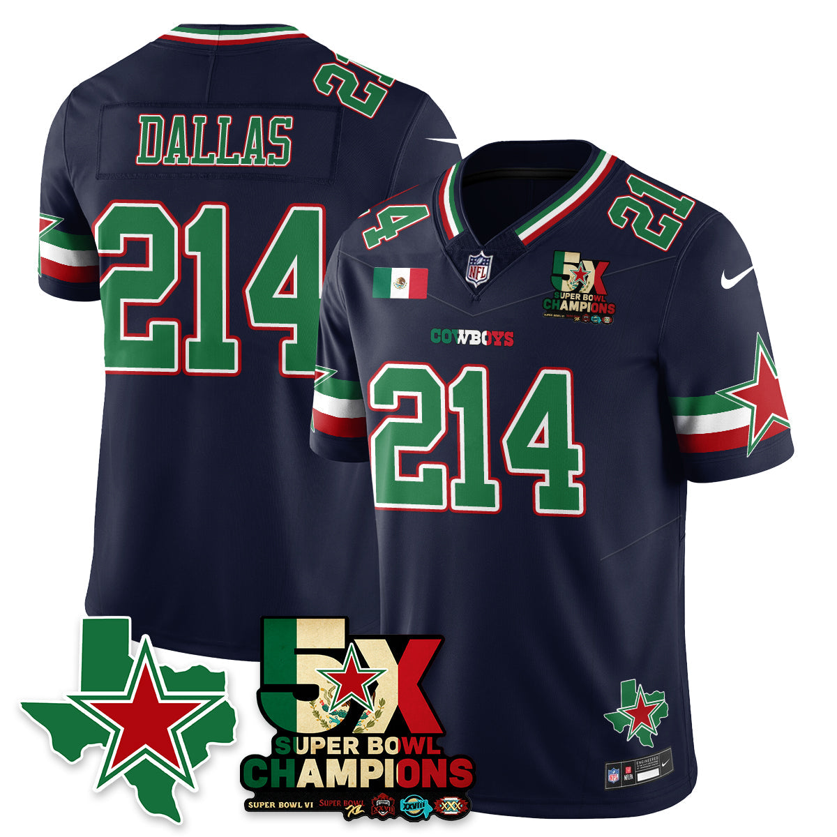 DAL Mexico Vapor Limited Jersey - All Stitched