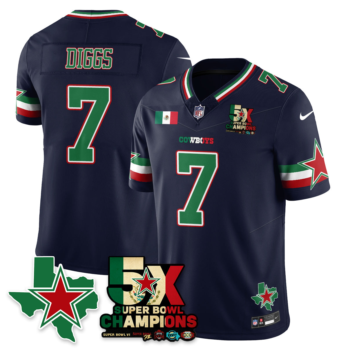 DAL Mexico Vapor Limited Jersey - All Stitched