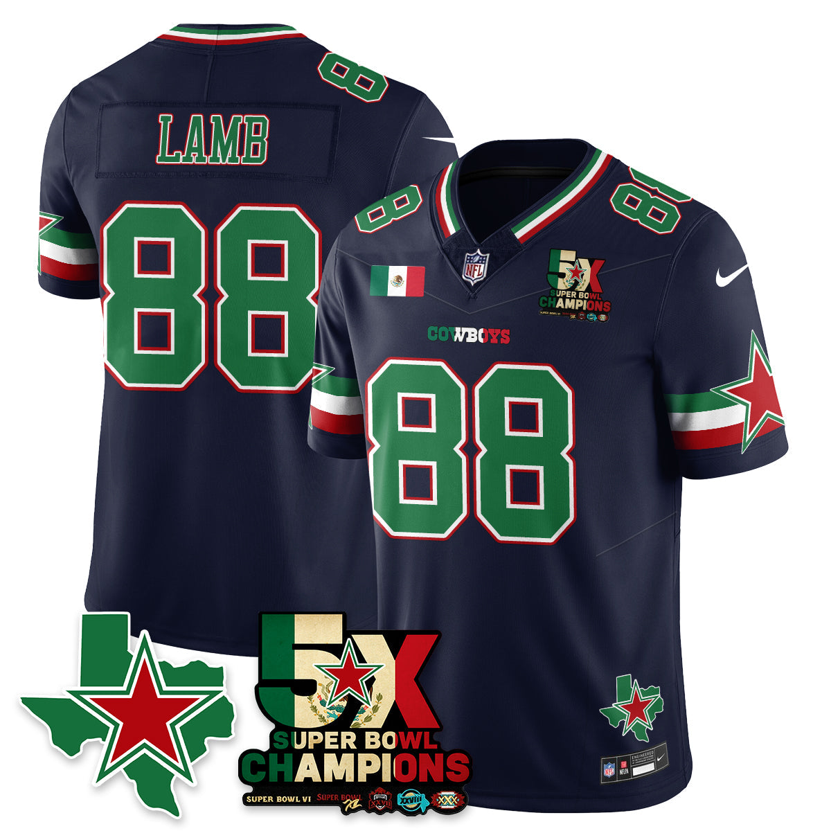 DAL Mexico Vapor Limited Jersey - All Stitched
