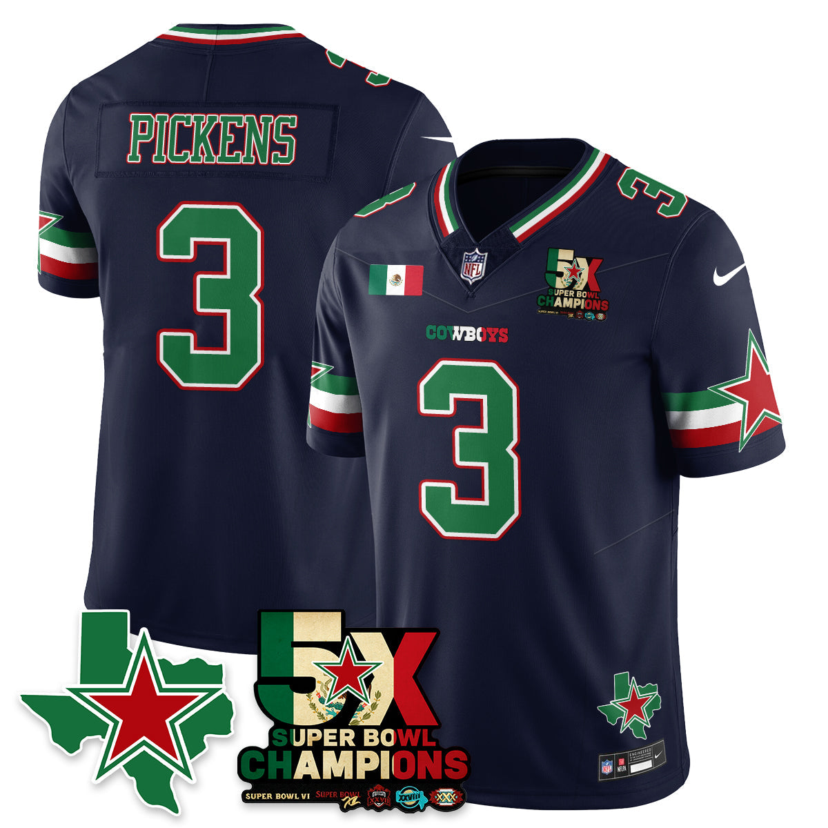 DAL Mexico Vapor Limited Jersey - All Stitched