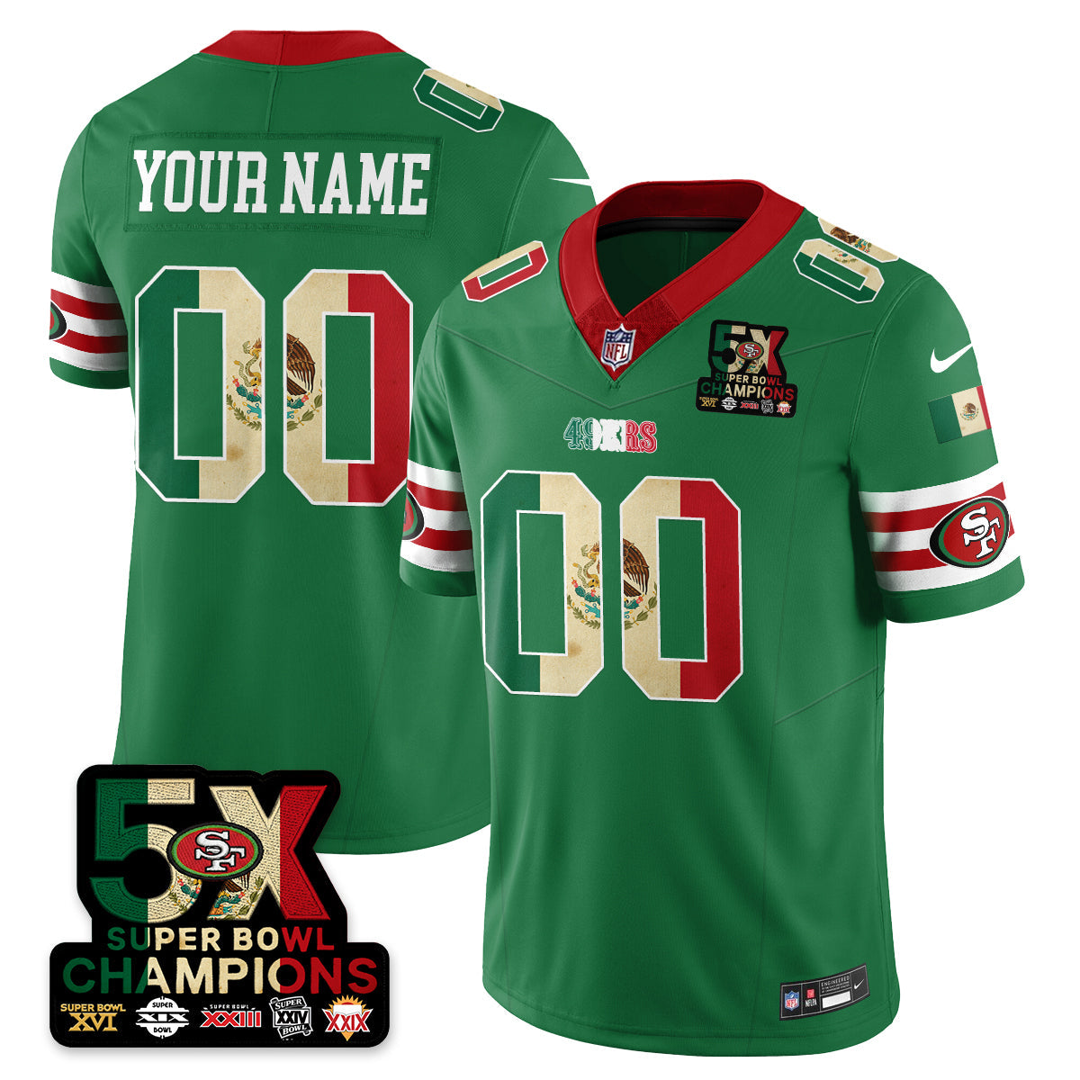 Custom SF Mexico Vapor Limited Jersey - All Stitched