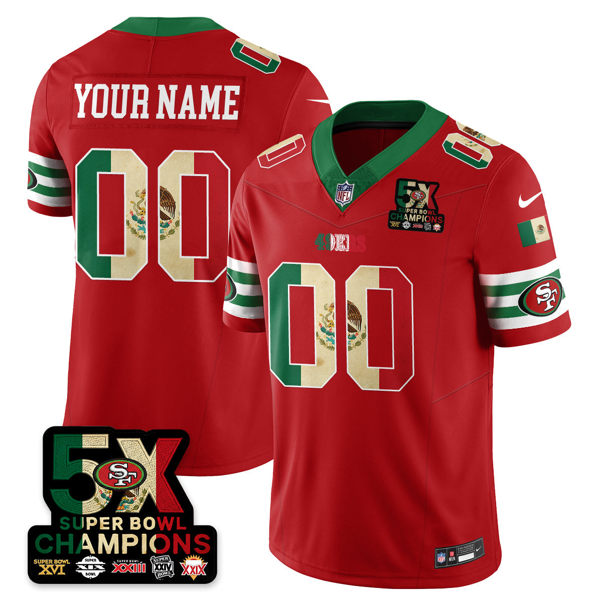 Custom SF Mexico Vapor Limited Jersey - All Stitched