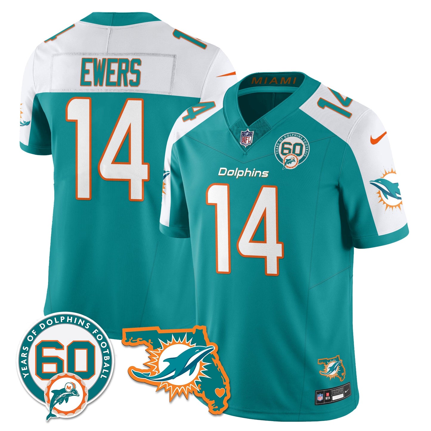MIA 60th Season Vapor Limited Jersey - All Stitched