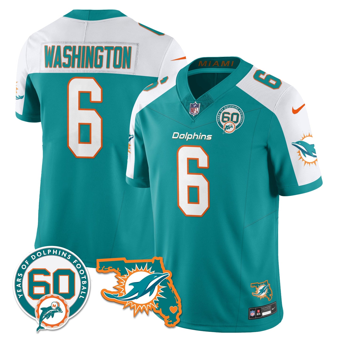 MIA 60th Season Vapor Limited Jersey - All Stitched