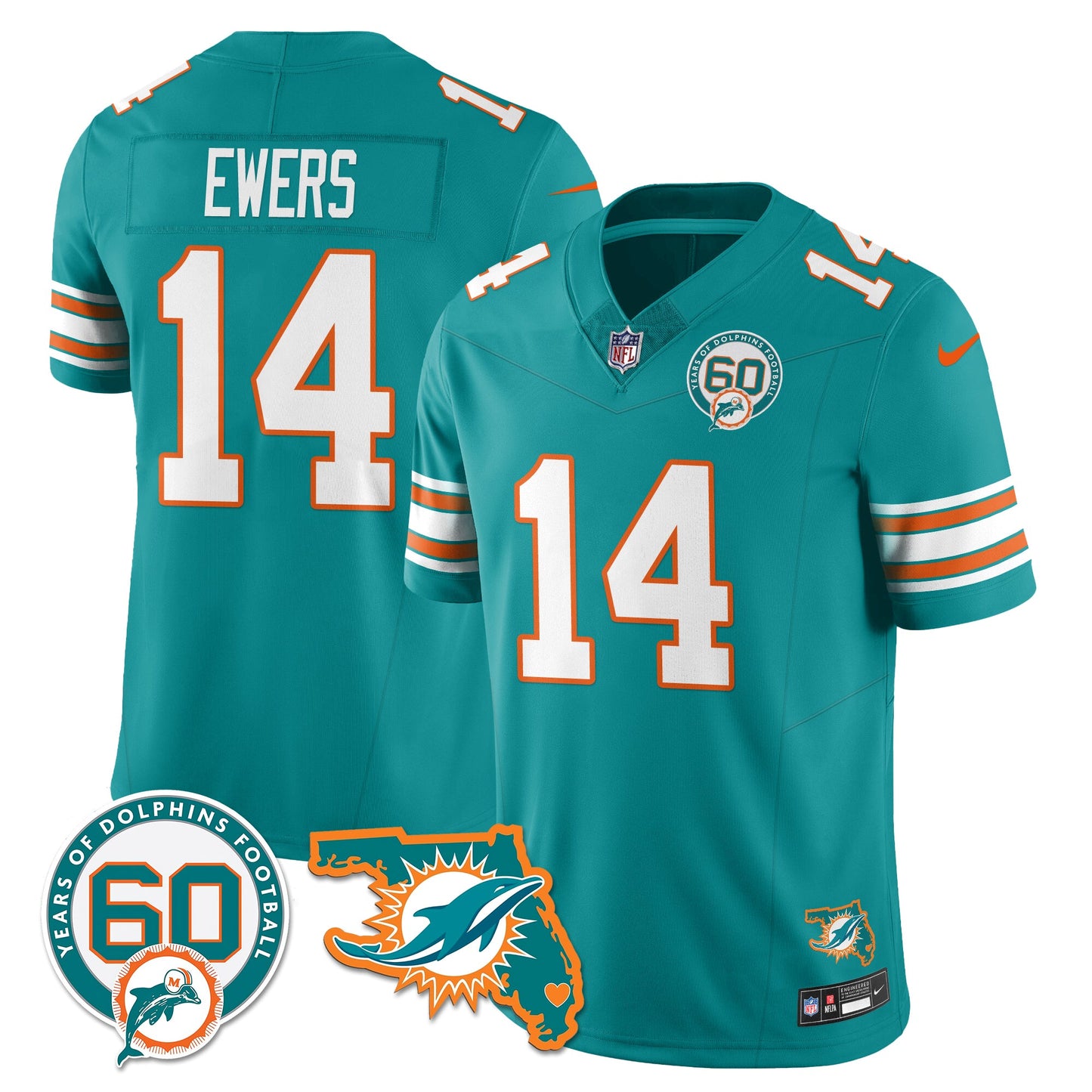 MIA 60th Season Vapor Limited Jersey - All Stitched