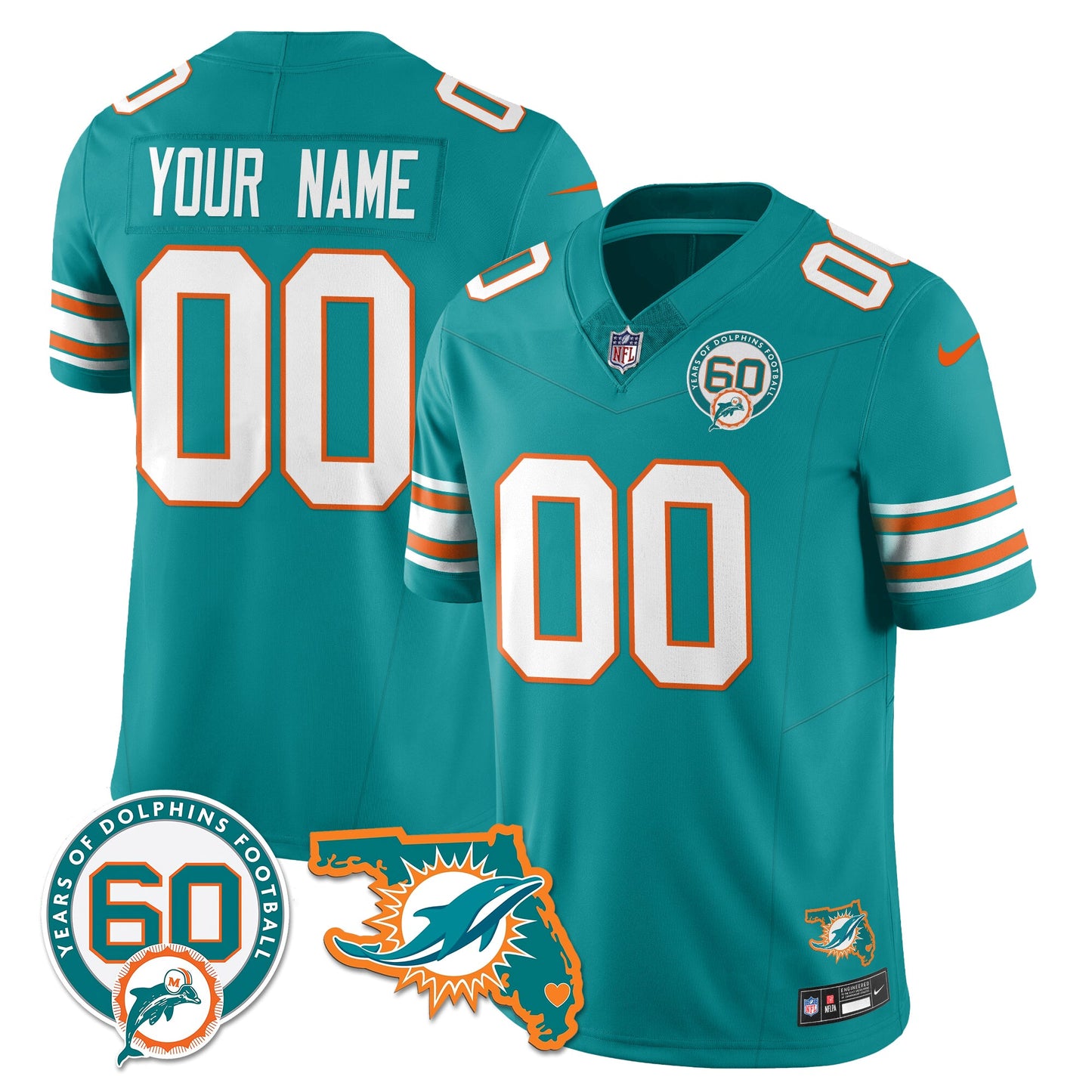 Custom MIA 60th Season Vapor Limited Jersey - All Stitched