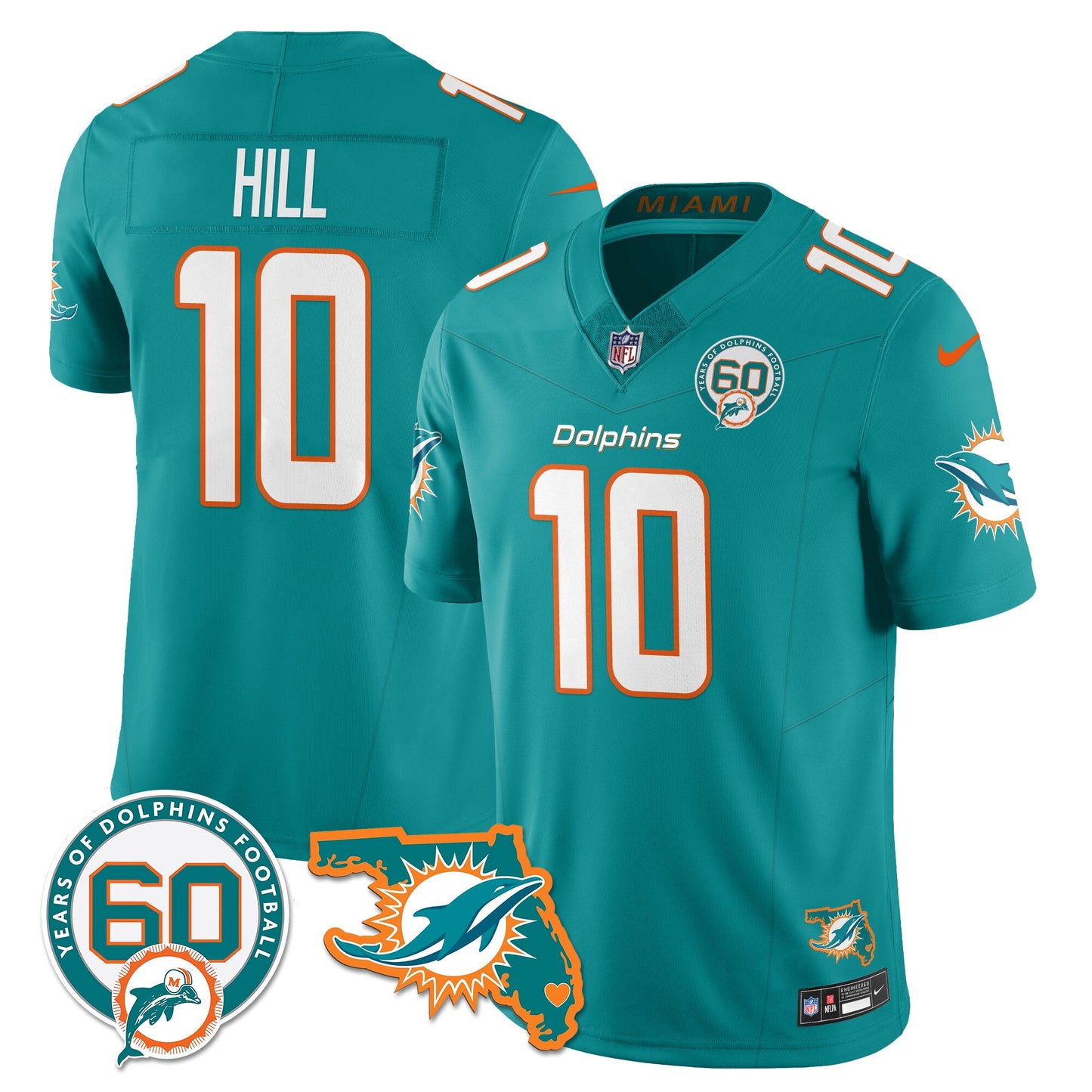 MIA 60th Season Vapor Limited Jersey - All Stitched