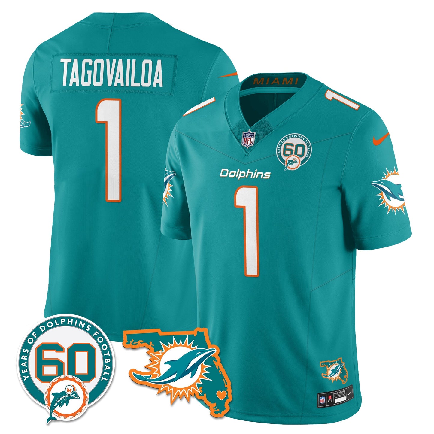 MIA 60th Season Vapor Limited Jersey - All Stitched