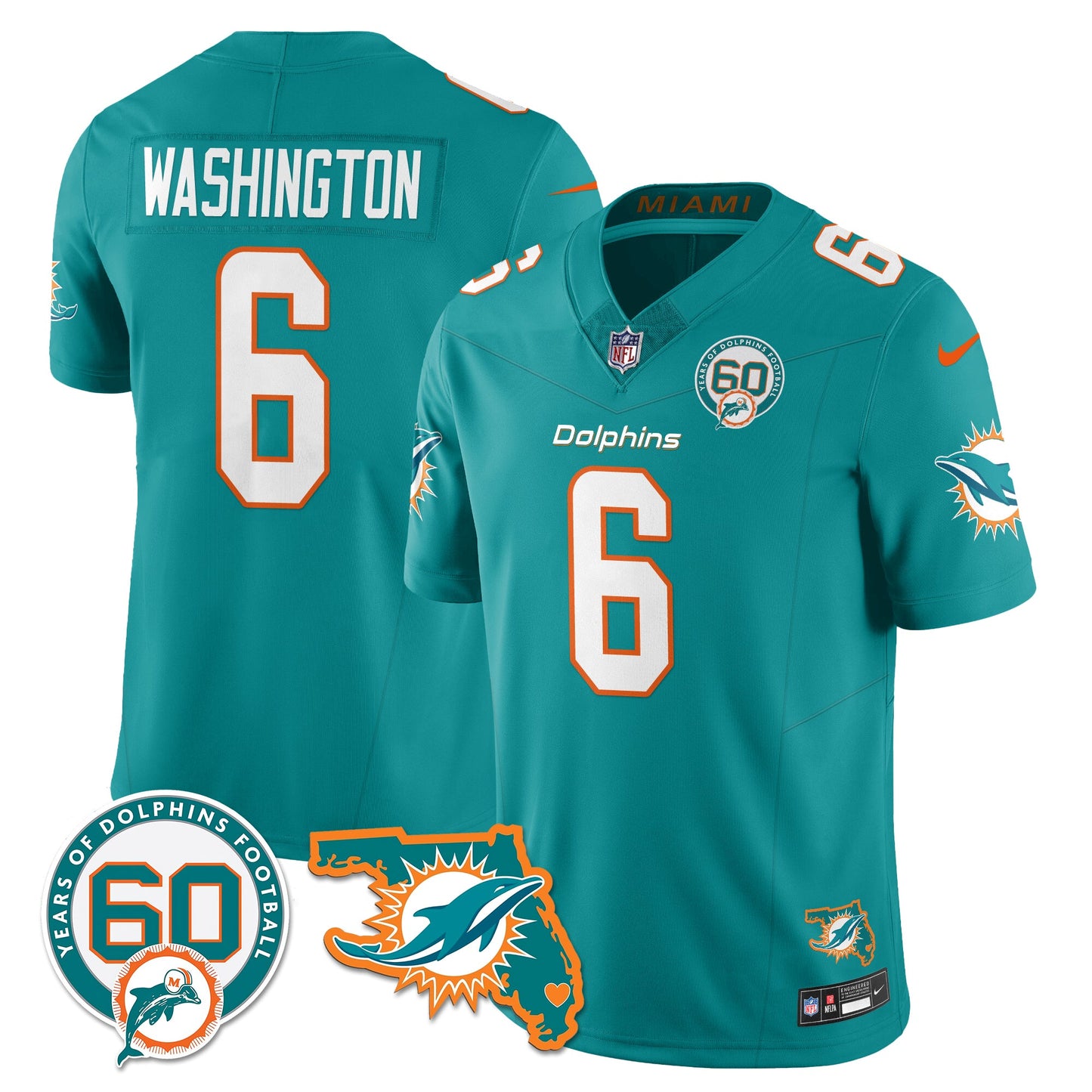 MIA 60th Season Vapor Limited Jersey - All Stitched