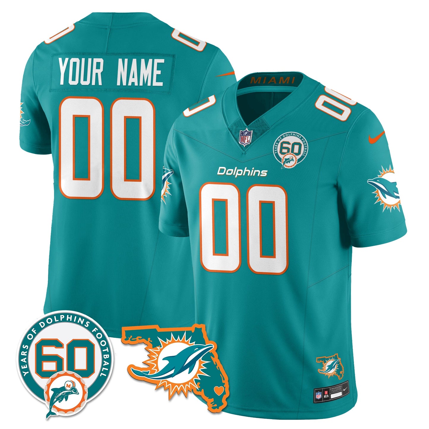 MIA 60th Season Vapor Limited Jersey - All Stitched