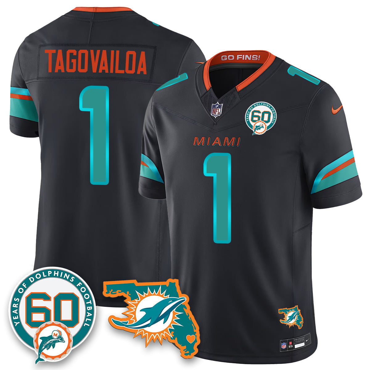 MIA 60th Season Vapor Limited Jersey - All Stitched