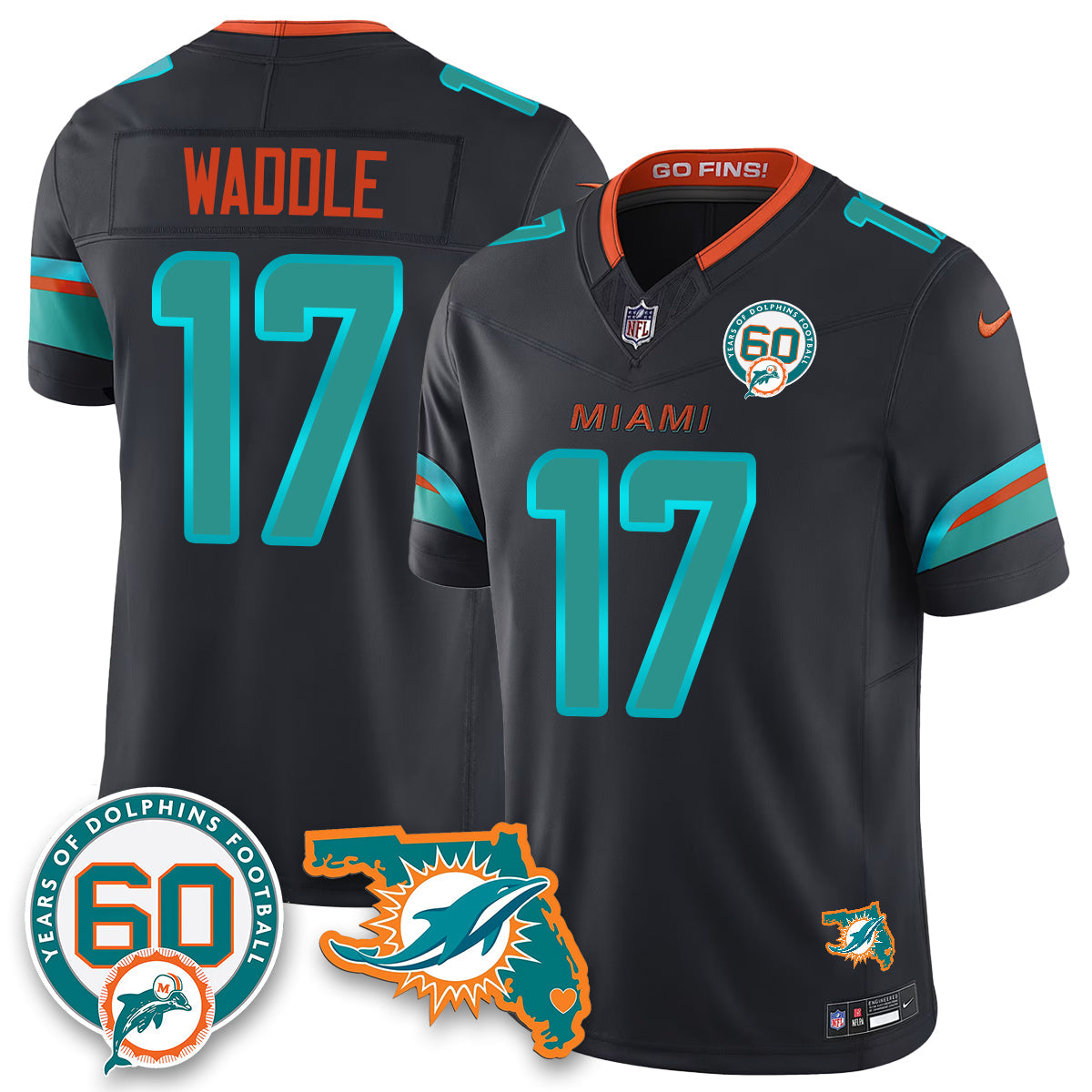 MIA 60th Season Vapor Limited Jersey - All Stitched
