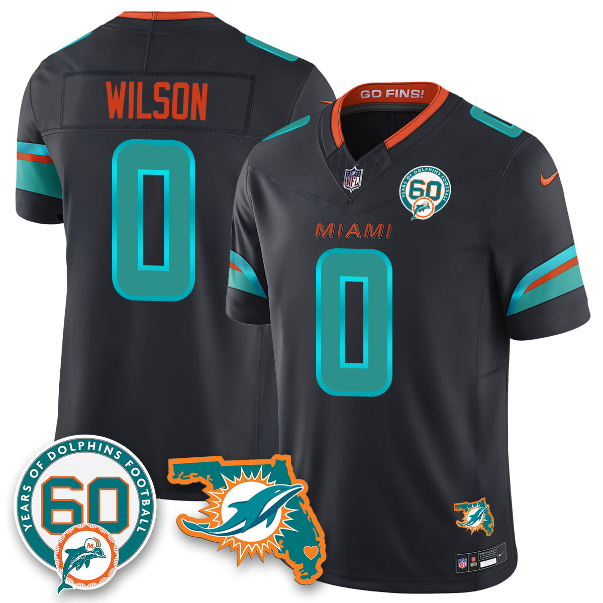 MIA 60th Season Vapor Limited Jersey - All Stitched