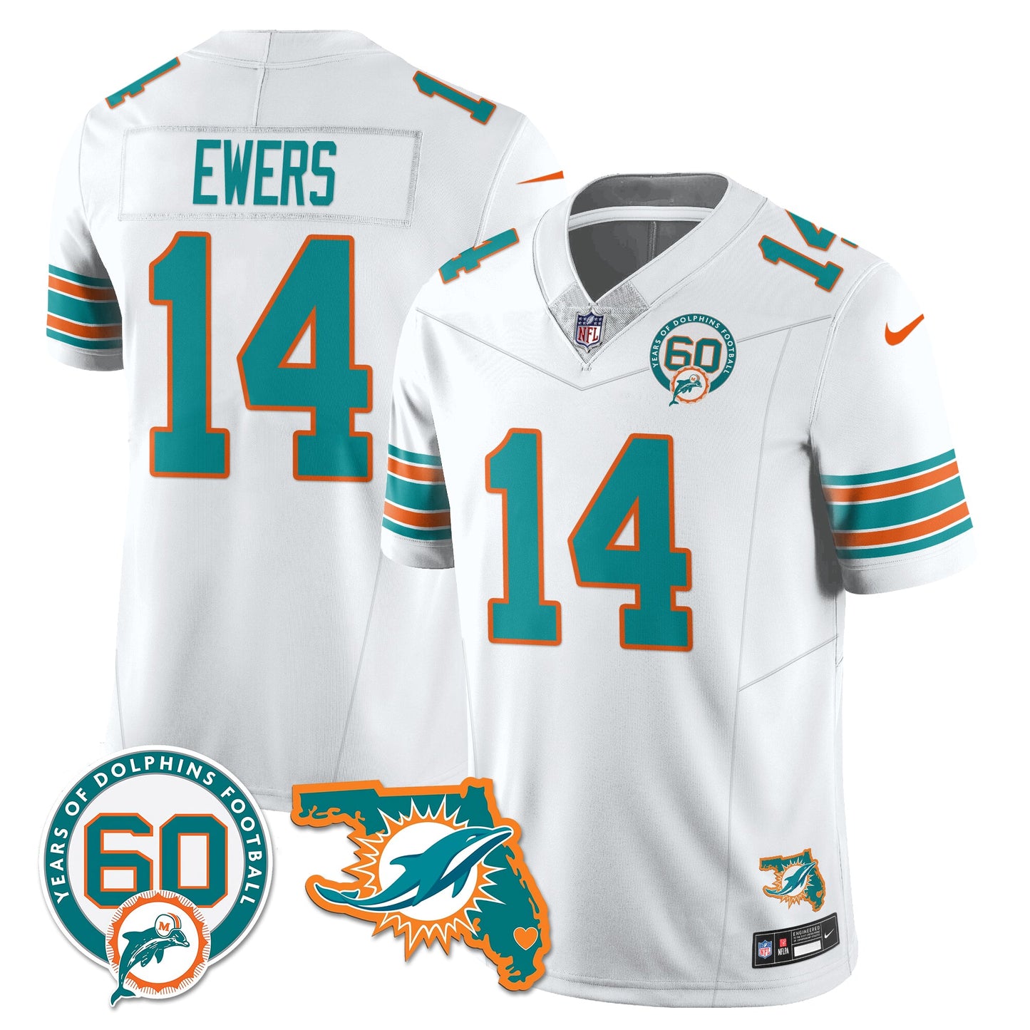 MIA 60th Season Vapor Limited Jersey - All Stitched