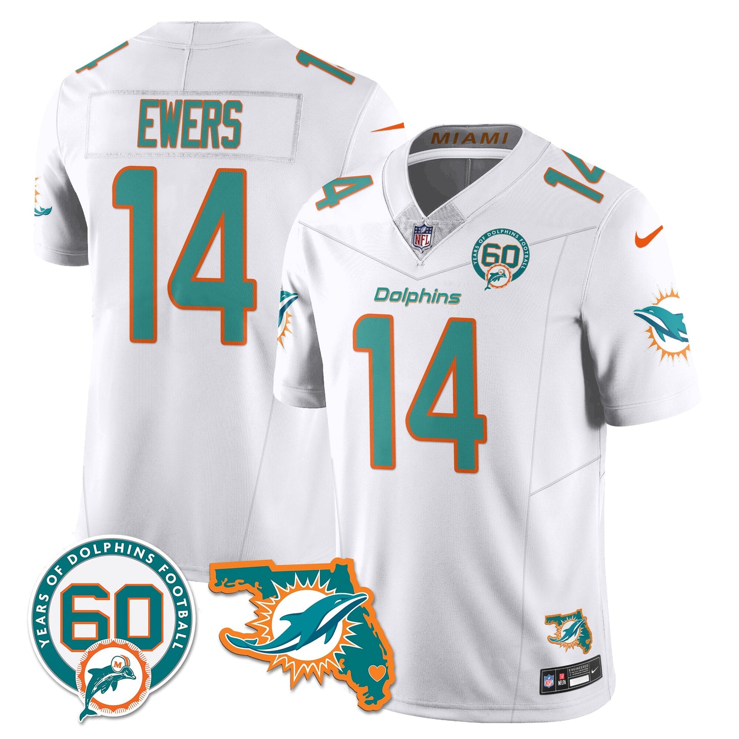 MIA 60th Season Vapor Limited Jersey - All Stitched