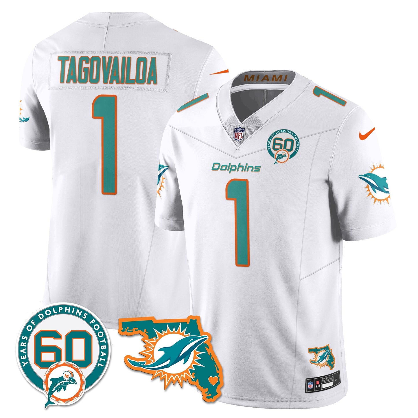 MIA 60th Season Vapor Limited Jersey - All Stitched