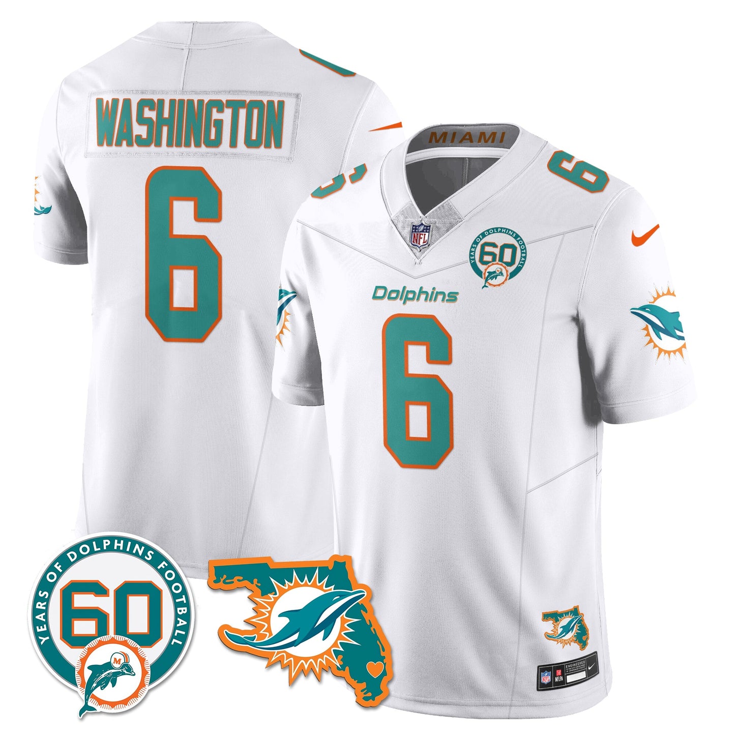 MIA 60th Season Vapor Limited Jersey - All Stitched