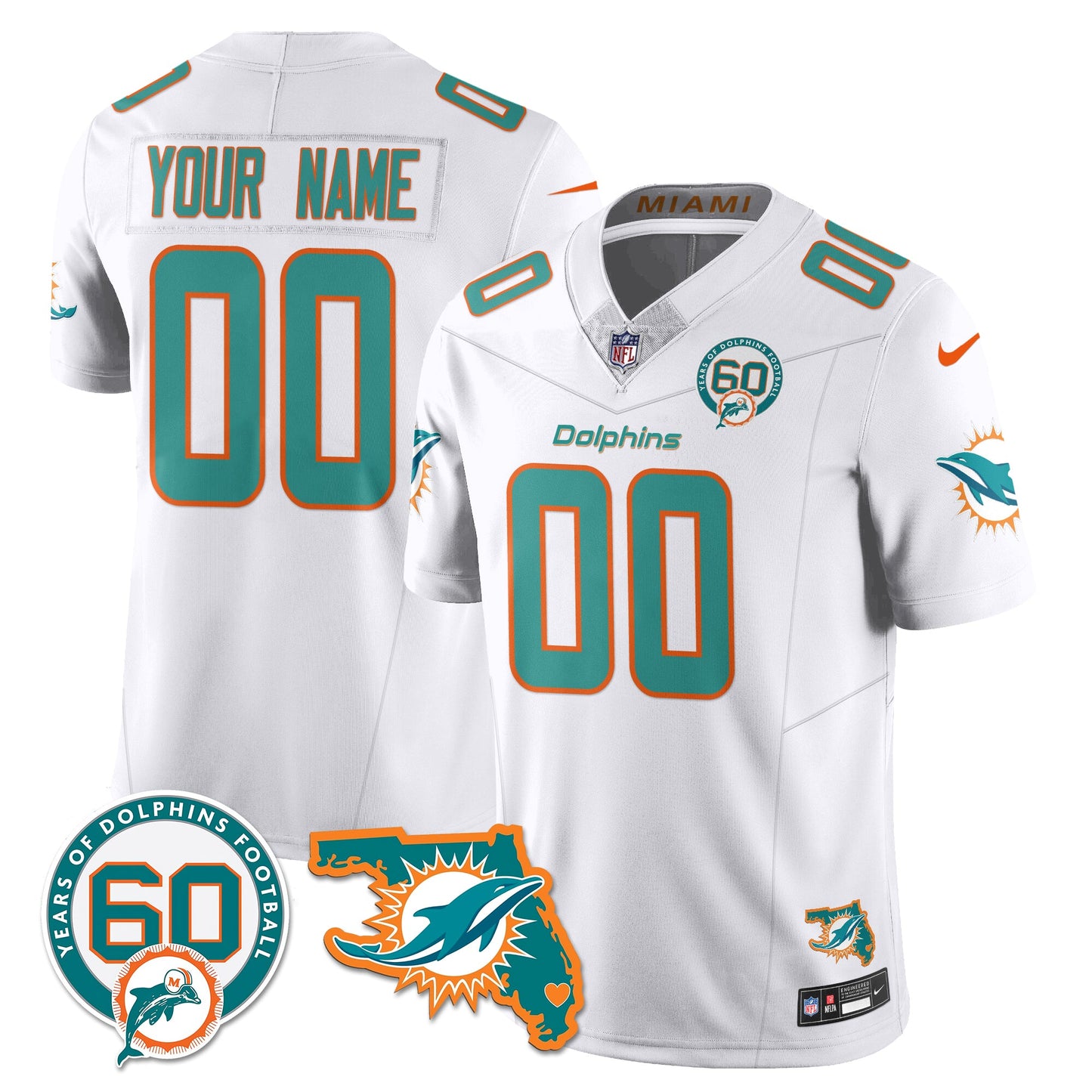 MIA 60th Season Vapor Limited Jersey - All Stitched