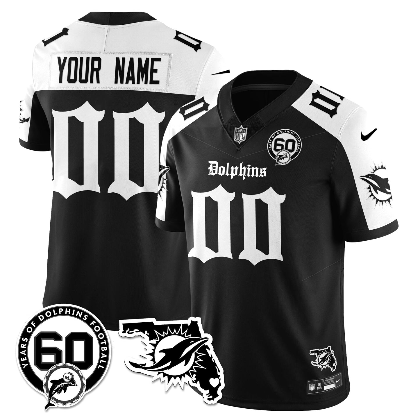 MIA 60th Season Gothic Vapor Limited Custom Jersey - All Stitched