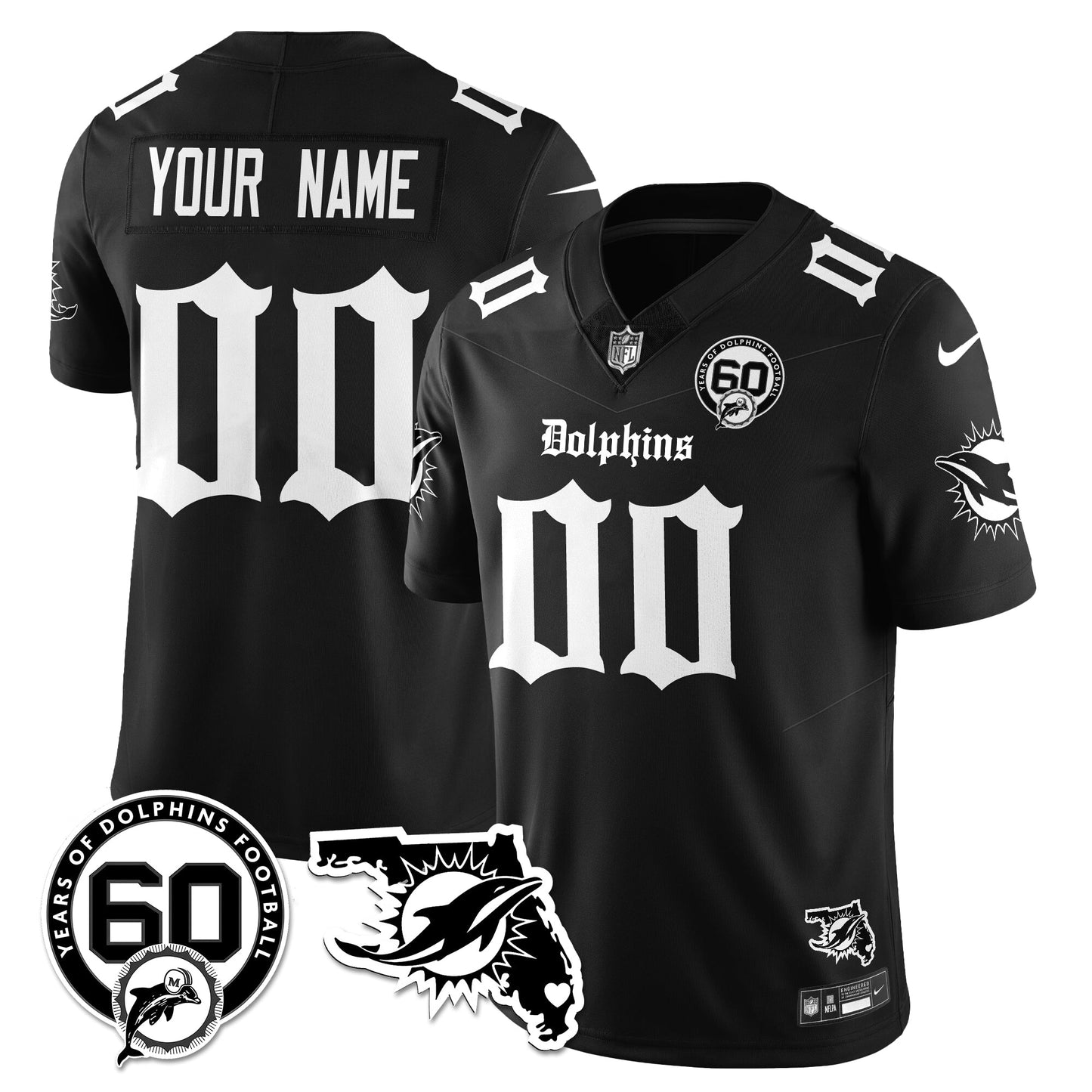MIA 60th Season Gothic Vapor Limited Custom Jersey - All Stitched