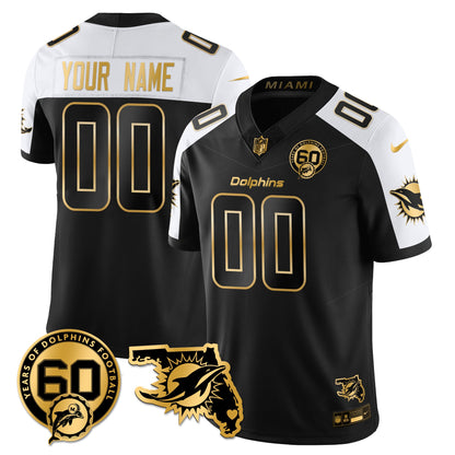 Custom MIA 60th Season Vapor Limited Gold Jersey - All Stitched