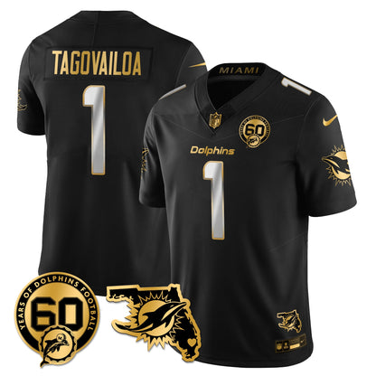 MIA 60th Season Vapor Limited Gold Jersey - All Stitched