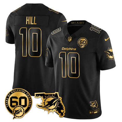MIA 60th Season Vapor Limited Gold Jersey - All Stitched