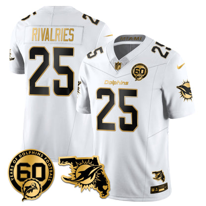 MIA 60th Season Vapor Limited Gold Jersey - All Stitched