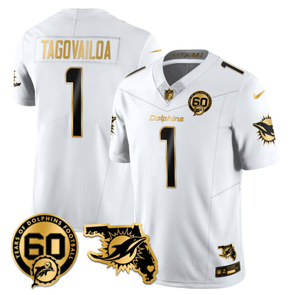 MIA 60th Season Vapor Limited Gold Jersey - All Stitched
