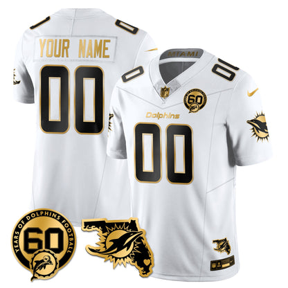 MIA 60th Season Vapor Limited Gold Jersey - All Stitched