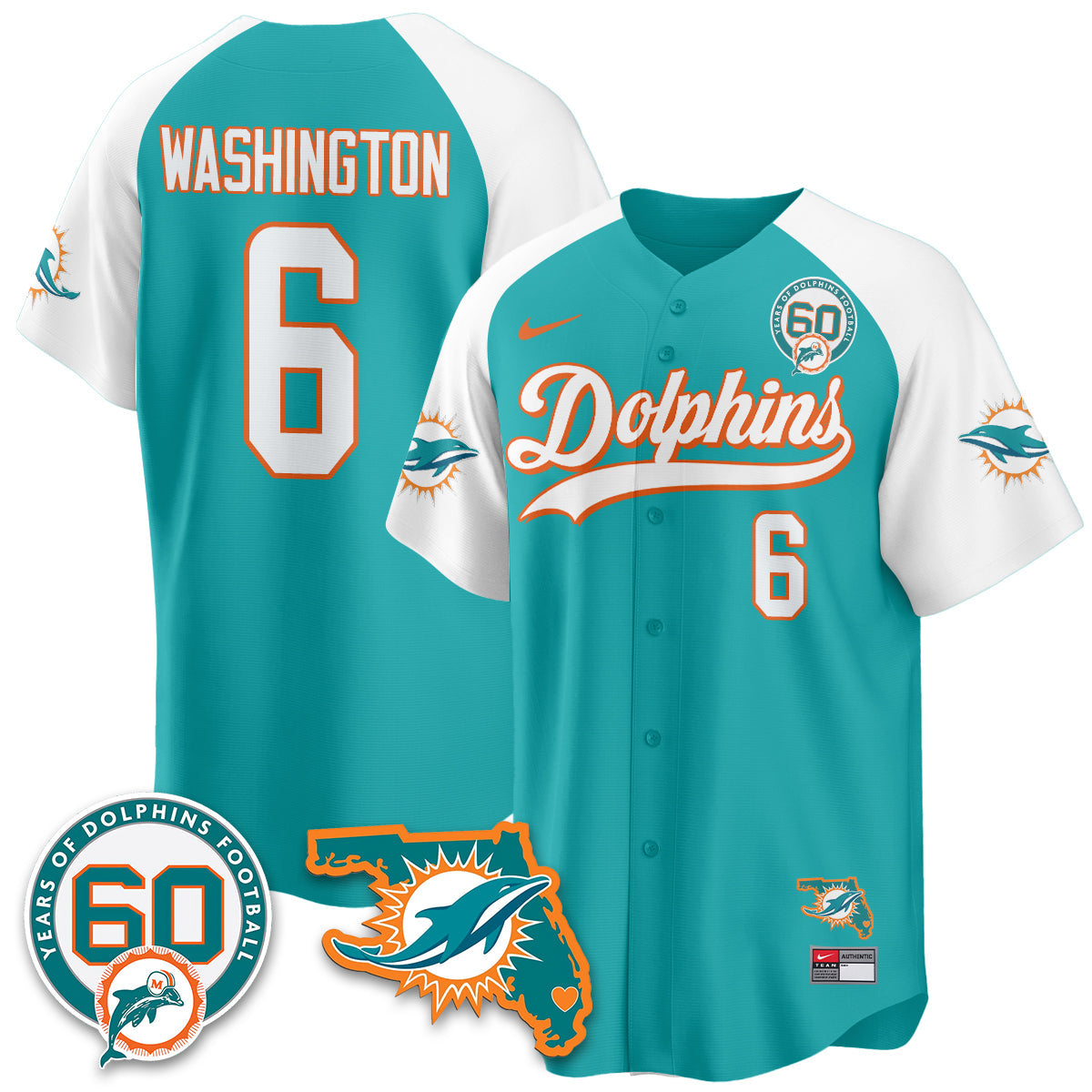 MIA 60th Season Vapor Limited Baseball Jersey - All Stitched