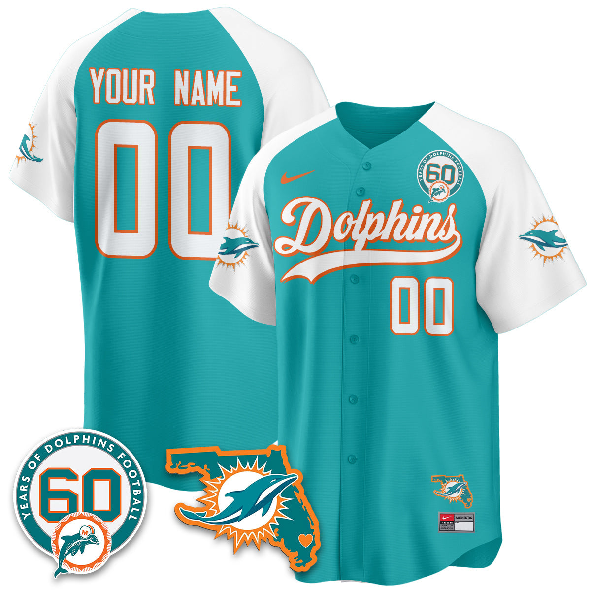 MIA 60th Season Vapor Limited Baseball Jersey - All Stitched