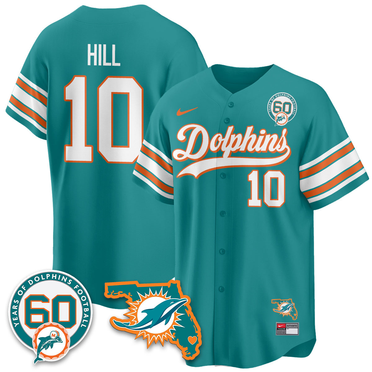 MIA 60th Season Vapor Limited Baseball Jersey - All Stitched