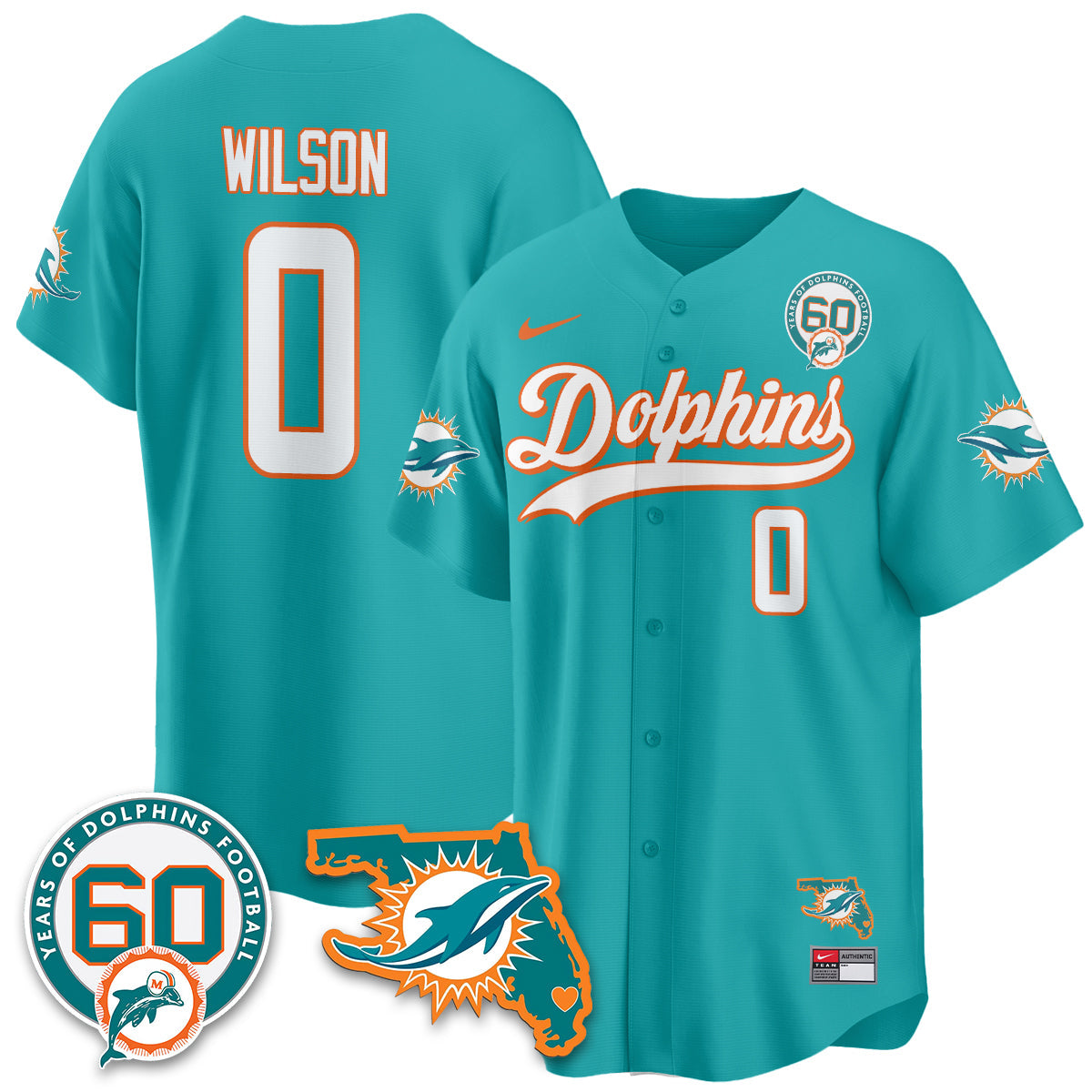 MIA 60th Season Vapor Limited Baseball Jersey - All Stitched