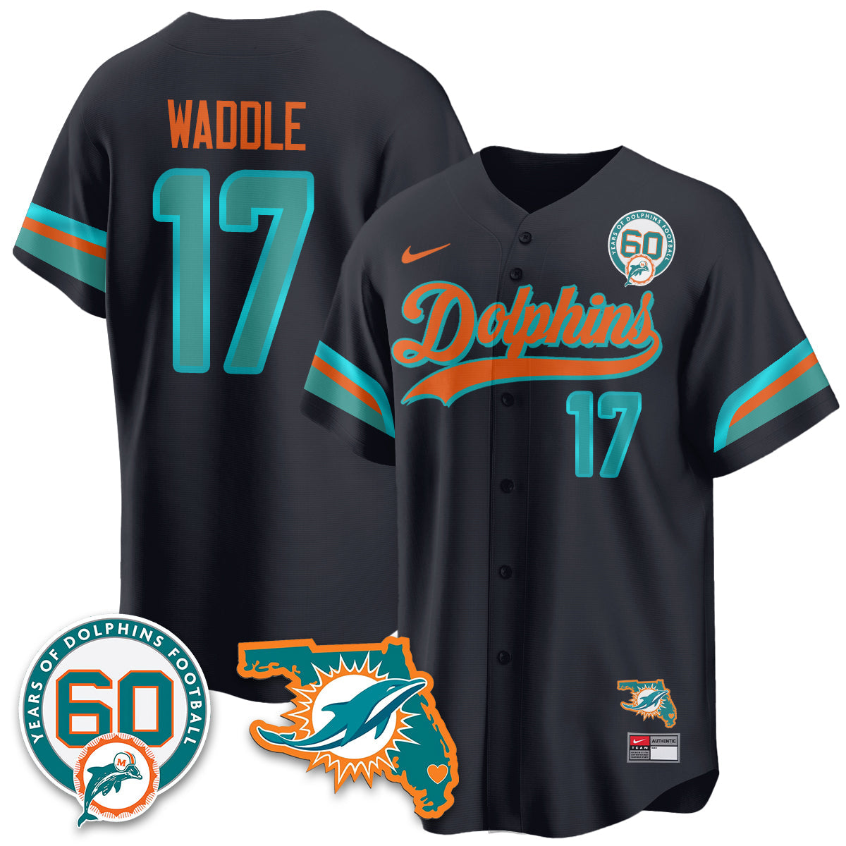 MIA 60th Season Vapor Limited Baseball Jersey - All Stitched