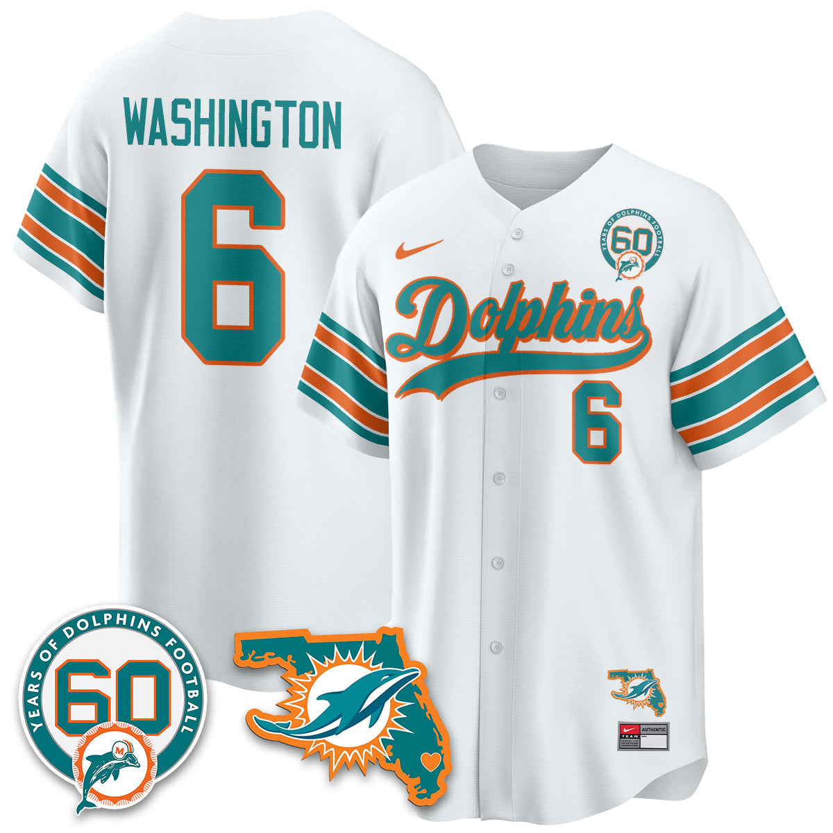 MIA 60th Season Vapor Limited Baseball Jersey - All Stitched