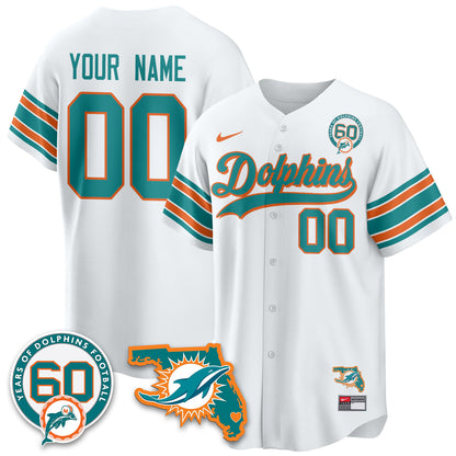 Custom MIA 60th Season Vapor Limited Baseball Jersey - All Stitched