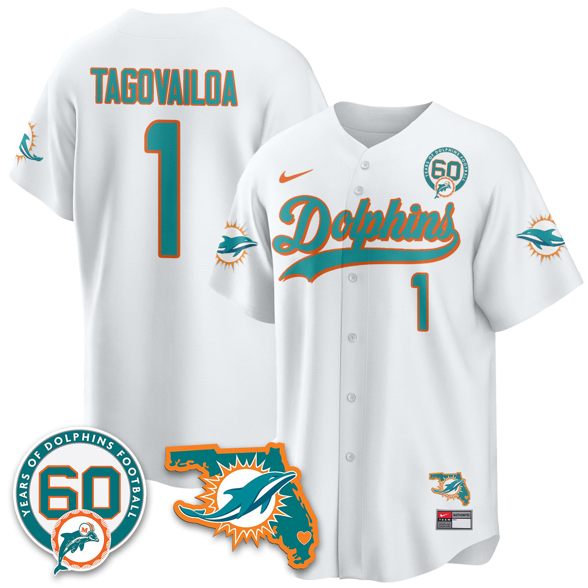MIA 60th Season Vapor Limited Baseball Jersey - All Stitched