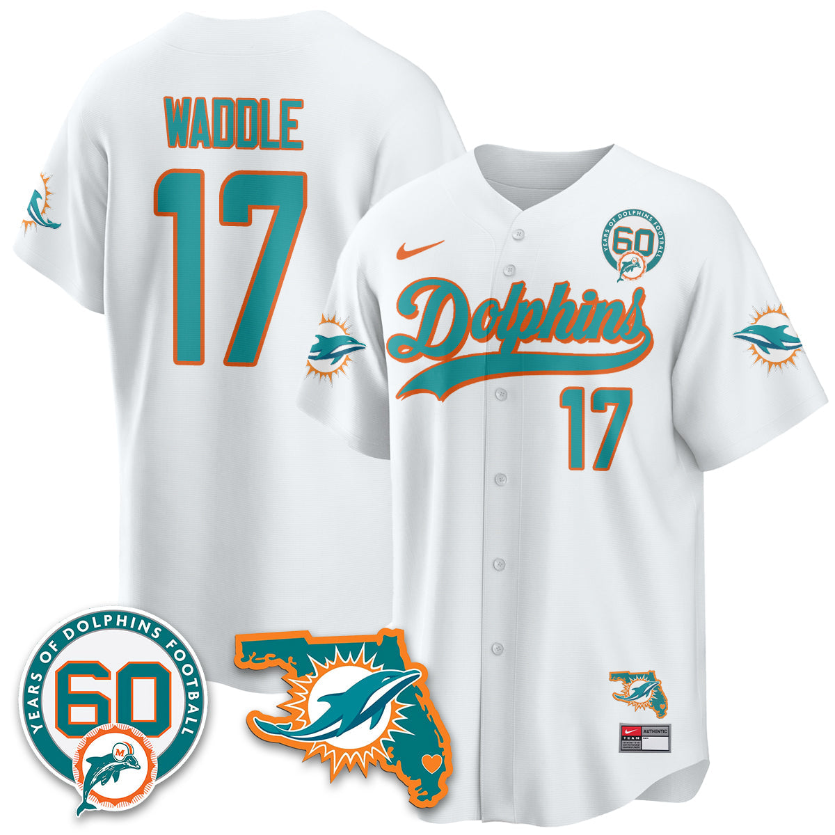 MIA 60th Season Vapor Limited Baseball Jersey - All Stitched
