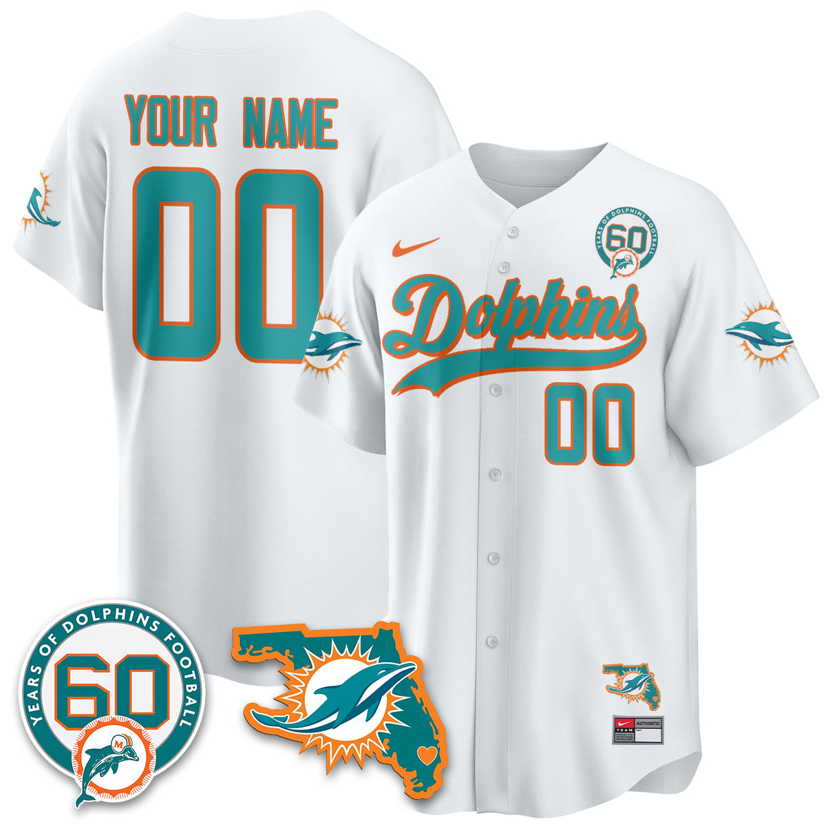 MIA 60th Season Vapor Limited Baseball Jersey - All Stitched