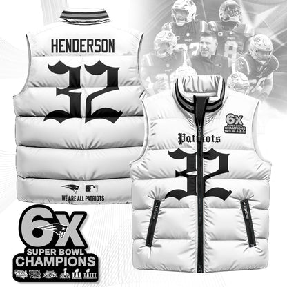 NE 6-Time Champions Gothic Unisex Puffer Vest