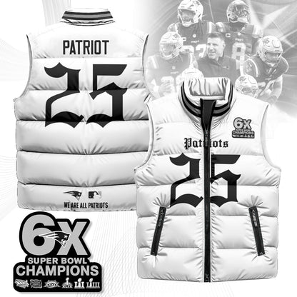 NE 6-Time Champions Gothic Unisex Puffer Vest