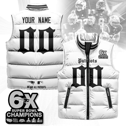 Custom NE 6-Time Champions Gothic Unisex Puffer Vest